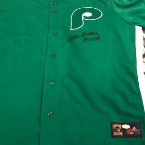 Autographed baseball hall of fame jersey